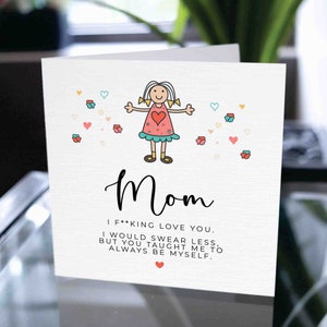 Carte-cadeau de la mère, carte d’anniversaire pour maman, carte de joyeux anniversaire pour maman, carte je t’aime maman, carte drôle pour maman, carte de fête des mères