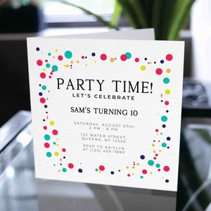 Tarjeta de invitación personalizada, tarjetas de invitación para eventos, invitación a fiesta de cumpleaños, estás invitado, tarjeta de invitación de cumpleaños personalizada