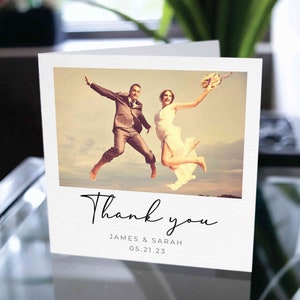 Carte de remerciement de mariage, carte de mariage personnalisée, carte de remerciement personnalisée, cartes de remerciement de mariage personnalisées, carte de remerciement pour le couple marié