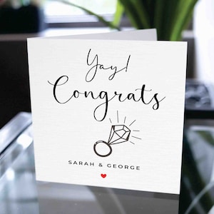 Félicitations pour votre carte de fiançailles, carte de fiançailles félicitations, carte de mariage personnalisée, carte de fiançailles personnalisée, carte de félicitations