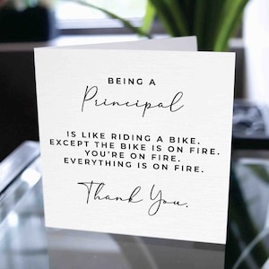 Principal Thank You Card, Thank You Card for Principal, Principal Appreciation Card, Custom Principal Card, Personalize card, Principal Gift