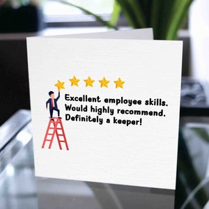 Carte d'appréciation d'employé, Anniversaire de travail, Carte d'appréciation d'entreprise, Carte d'appréciation du personnel, Carte d'appréciation d'entreprise