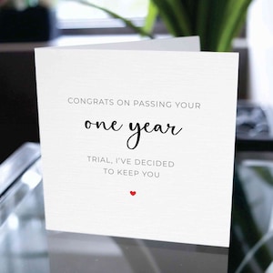 Tarjeta del primer aniversario, regalo del primer aniversario, tarjeta del 1er aniversario, regalo del 1er aniversario, tarjeta para él, tarjeta para ella, para él, para ella