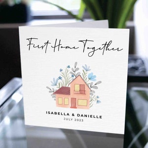 Aangepaste Housewarming Card, Happy 1st Home Together, First Home Together Card, intrekken met vriendkaart, intrekken met vriendinkaart
