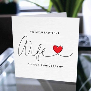 Cartão de aniversário de casamento para esposa, cartão de aniversário de casamento, cartão de aniversário, presente de aniversário de casamento, para esposa, do marido