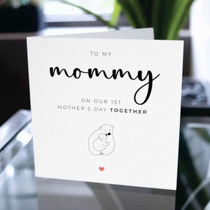 Primera tarjeta del día de la madre juntos, tarjeta del primer día de la madre para mamá, tarjeta del día de la madre para mamá, linda tarjeta del día de la madre para la madre