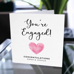 Félicitations pour votre carte de fiançailles, carte de fiançailles de félicitations, carte de mariage personnalisée, carte de fiançailles personnalisée, carte de félicitations