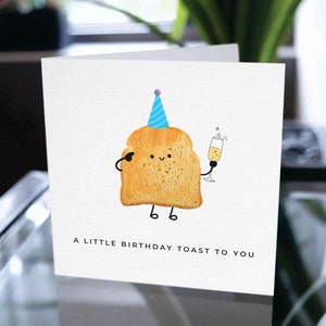 Carte drôle de joyeux anniversaire, carte de joyeux anniversaire, carte de pain grillé de joyeux anniversaire, carte de pain grillé d'anniversaire, carte de pain grillé d'appréciation de joyeux anniversaire