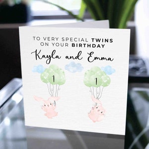 Personalized Twins Birthday Card, Happy Birthday Card for Twin Sister, Custom Birthday Card For Twin Sister, Birthday Gift For Twin Sister