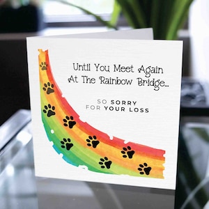 Tarjeta de pérdida de perro, tarjeta de condolencia para perros, tarjeta Rainbow Bridge, tarjeta de pérdida de mascotas, tarjeta conmemorativa de mascotas, tarjeta de duelo de perros, tarjeta de duelo de mascotas