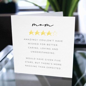 Tarjeta de la Madre, Tarjeta para mamá, Tarjeta para mamá, Tarjeta del Día de la Madre para la Madre, Tarjeta divertida de mamá de cinco estrellas, Tarjeta del Día de las Madres, Regalo de las Madres