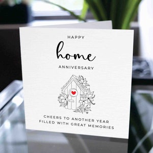Tarjeta de aniversario de casa, tarjeta de aniversario de Happy Home, tarjeta de agente de bienes raíces personalizada, tarjeta de regalo de hogar personalizada, tarjeta de regalo de bienes raíces