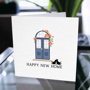 Carte de chat de pendaison de crémaillère, Félicitations pour votre nouvelle maison, Félicitations pour votre nouvelle maison, Happy 1st Home, Custom Cat Family Card