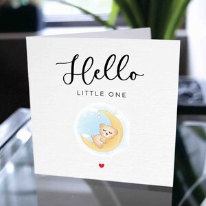 Carte Hello Little One, nouvelle carte bébé, carte bébé fille, carte bébé garçon, carte baby shower, carte de félicitations bébé, carte bébé ours