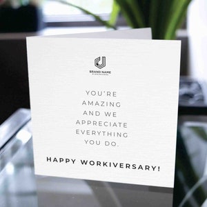 Joyeux anniversaire de travail, carte d'appréciation d'entreprise, carte d'appréciation du personnel, carte d'appréciation d'employé, carte d'appréciation d'entreprise