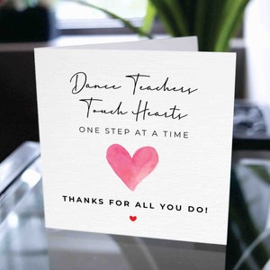 Dance Teacher Thank You Card, Dance Educator Thank You Card, Dance Teacher Appreciation Card, End of Term Gift, Dance Educator Appreciation