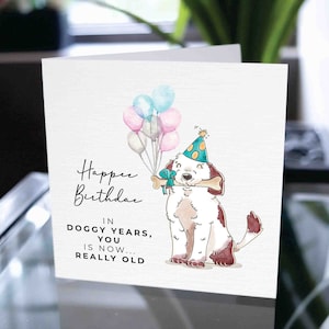 Carte d’anniversaire pour chien, carte d’anniversaire drôle de jeu de mots, carte d’anniversaire de chien, anniversaire de chien, anniversaire de chien drôle, cadeau d’anniversaire de chien