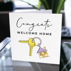 Housewarming-kaart, gefeliciteerd met je nieuwe huis, gefeliciteerd met je nieuwe huis, gelukkig 1e huis, nieuwe thuiskaart