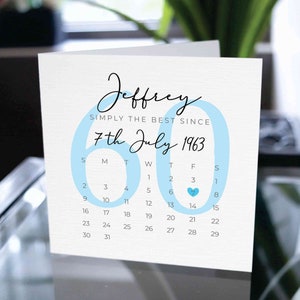 Carte d'anniversaire pour garçon, carte de joyeux anniversaire pour garçon, carte d'anniversaire personnalisée, carte d'anniversaire personnalisée, cadeau de carte d'anniversaire de calendrier