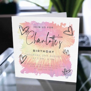 Tarjeta de invitación personalizada, tarjetas de invitación para eventos, invitación a fiesta de cumpleaños, estás invitado, tarjeta de invitación de cumpleaños personalizada