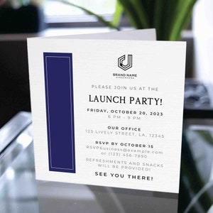 Carte d'invitation professionnelle personnalisée, Cartes d'invitation pour un événement, Invitation d'entreprise moderne, Vous êtes invité, Invitation à une soirée de lancement