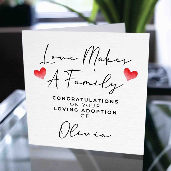 Adoption Card, Custom Adoption Card, Personalized Adoption Card, Foster Child, Foster Parents,  New Baby Card, Congrats Card