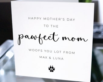 Happy Mothers Day Dog Mom Card, Mothers Day Card From The Dog, Dog Mommy Mothers Day Card, For Dog Mom Card, Gift From Dog, Dog Mom Card