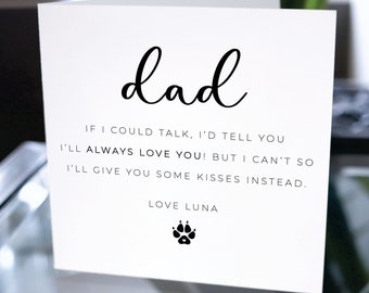 For Dog Dad Card, Gift From Dog, Birthday Card From The Dog, Dog Valentines, Happy Fathers Day Dog Dad Card, Fathers Day Card From Dog