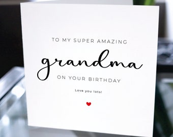 Carte d'anniversaire pour grand-mère, carte de joyeux anniversaire pour grand-mère, carte de joyeux anniversaire pour grand-mère, cadeau d'anniversaire à grand-mère, carte d'anniversaire