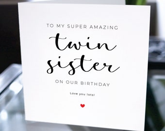 Birthday Card For Sister, Happy Birthday Card for Sibling, Happy Birthday Card For Sister, Birthday Gift For Sister, Gift For Twin Sister