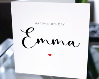 Carte d'anniversaire pour petite amie, carte de joyeux anniversaire pour elle, carte de joyeux anniversaire personnalisée, carte d'anniversaire personnalisée, cadeau d'anniversaire pour elle