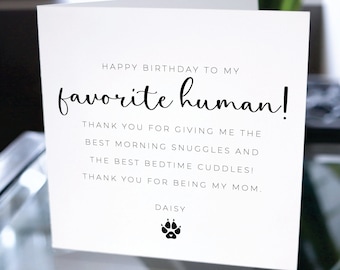 Happy Birthday Dog Mom Card, Dog Lover Birthday Card, Dog Mommy Birthday Card, Birthday Card From The Dog, For Dog Mom Card, Fur Mommy Card