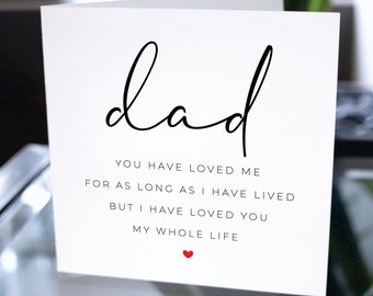 Fathers Gift Card, Birthday Card For Dad, Birthday Gift For Dad, I Love You Dad, Birthday For Dad, Card For Daddy, Fathers Day Card