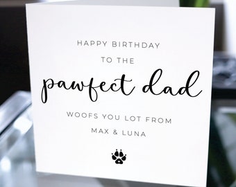 Biglietto di buon compleanno cane papà, biglietto di compleanno amante dei cani, biglietto di compleanno cane papà, biglietto di compleanno dal cane, per cane papà carta, carta papà pelliccia