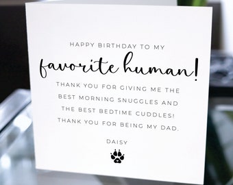 Biglietto di buon compleanno cane papà, biglietto di compleanno amante dei cani, biglietto di compleanno cane papà, biglietto di compleanno dal cane, per cane papà carta, carta papà pelliccia