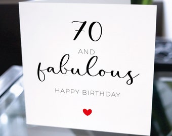 Cartão de aniversário de 70 anos, cartão personalizado de feliz aniversário, presente de cartão de feliz aniversário personalizado, cartão de aniversário personalizado, presente bonito de cartão de aniversário