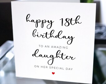 Joyeux 18e anniversaire carte à fille, 18e carte d'anniversaire pour fille, dix-huit anniversaire carte pour fille, cadeau de carte d'anniversaire pour fille