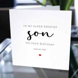 Carte d’anniversaire pour fils, carte de joyeux anniversaire pour fils, carte de joyeux anniversaire pour garçon, cadeau d’anniversaire pour garçon, carte d’anniversaire, cadeau d’anniversaire