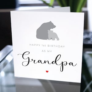 Joyeux premier anniversaire comme ma carte de grand-père, carte d'anniversaire pour grand-père, bébé première carte d'anniversaire à grand-père, grand-père cadeau de bébé, nouveau grand-père