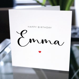 Carte d'anniversaire pour petite amie, carte de joyeux anniversaire pour elle, carte de joyeux anniversaire personnalisée, carte d'anniversaire personnalisée, cadeau d'anniversaire pour elle