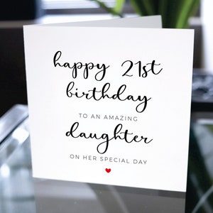 Happy 21st Birthday Card To Daughter, 21st Birthday Card To Daughter, Twenty-First Birthday Card To Daughter, Birthday Card Gift To Daughter