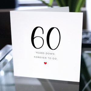 Carte du 60e anniversaire, soixante ans vers le bas pour toujours, cadeau du 60e anniversaire, carte pour petit ami, carte pour petite amie, 60e anniversaire