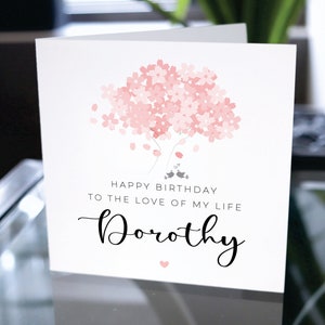 Tarjeta de cumpleaños para novia, tarjeta de feliz cumpleaños para ella, tarjeta de feliz cumpleaños personalizada, tarjeta de cumpleaños personalizada, regalo de cumpleaños para ella
