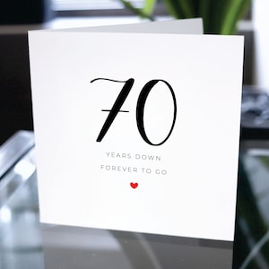 Cartão de 70º aniversário, Setenta anos para sempre, presente de 70º aniversário, cartão para namorado, cartão para namorada, 70º aniversário