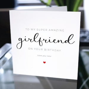 Carte d'anniversaire pour petite amie, carte de joyeux anniversaire pour petite amie, carte de joyeux anniversaire pour elle, cadeau d'anniversaire pour elle, cadeau pour petite amie