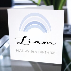 Happy Ninth Birthday Card, Happy 9th Birthday Custom Name, Custom Birthday Card, Personalized Birthday Card, Grandson Birthday Gift Card