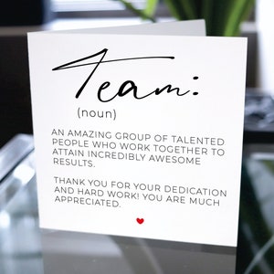 Corporate Thank You Card, Thank You Card for Team, Employee Appreciation Card, Staff Thank You Card, Business Appreciation Card for Employee