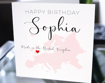 Birthday Card For Girl, Happy Birthday Card for Girl, Customized Happy Birthday Card, Personalized Birthday Card, Made In Birthday Card Gift