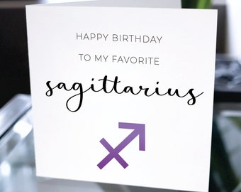 Sagittarius Zodiac Birthday Card, Happy Birthday to my Favorite Sagittarius, Birthday Card for Sagittarius, Zodiac Sign Sagittarius Birthday