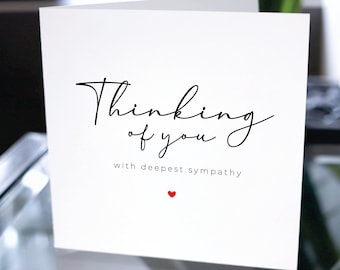 Thinking Of You Card, Deepest Sympathy Card, Sympathy Loss Of Significant Other Card, Condolence Card, Grievance Card, Comforting Card